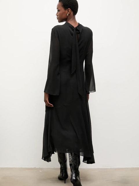 Answear.LAB sukienka kolor czarny maxi rozkloszowana - zdjęcie produktu nr 2