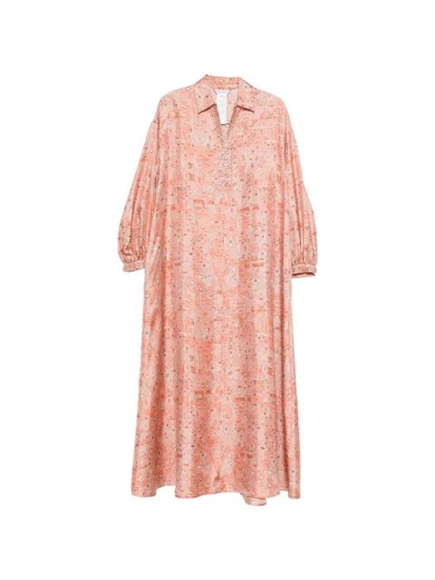 Max Mara embelished-collar printed dress - Pink - zdjęcie produktu nr 1