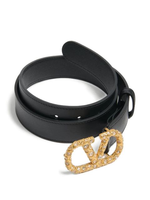 Valentino Garavani 30mm VLogo Signature leather belt - Black