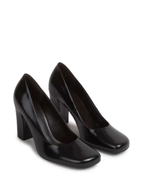 The Row Penelope rounded calf leather heel shoes - Black