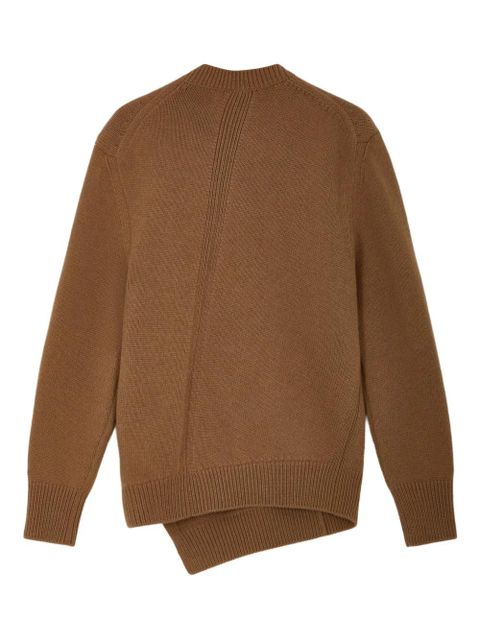 Jil Sander asymmetric wool sweater - Brown