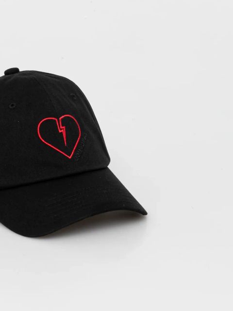 Converse czapka z daszkiem bawełniana kolor czarny z aplikacją 10028310-A01