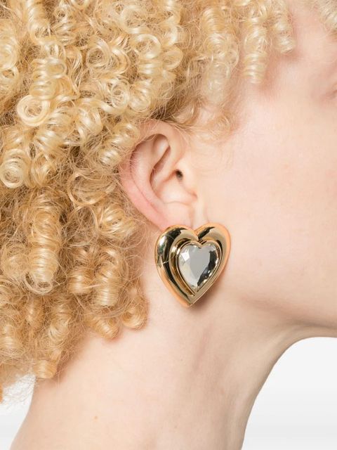 Self-Portrait crystal heart earrings - Gold - zdjęcie produktu nr 2