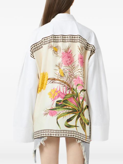 Blumarine pocket-printed cotton shirt - White