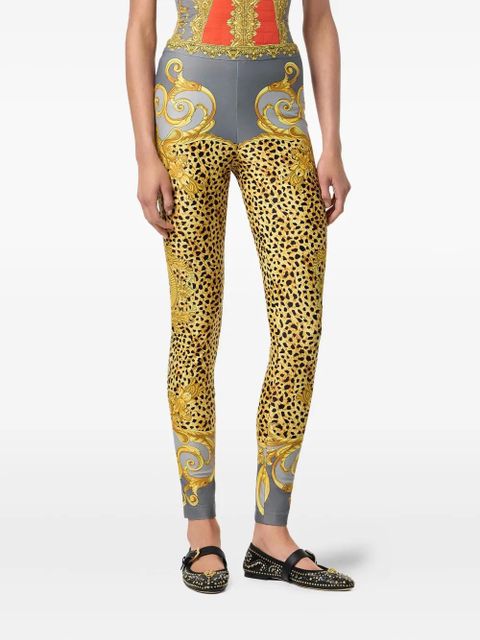 Versace baroque-print leggings - Yellow - zdjęcie produktu nr 2