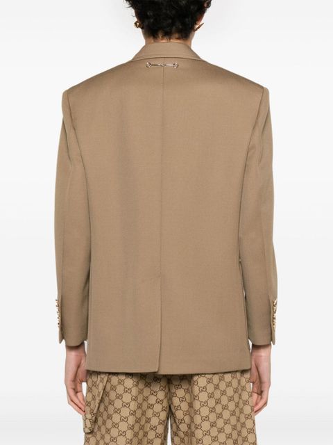 Gucci Horsebit-detail single-breasted blazer - Brown