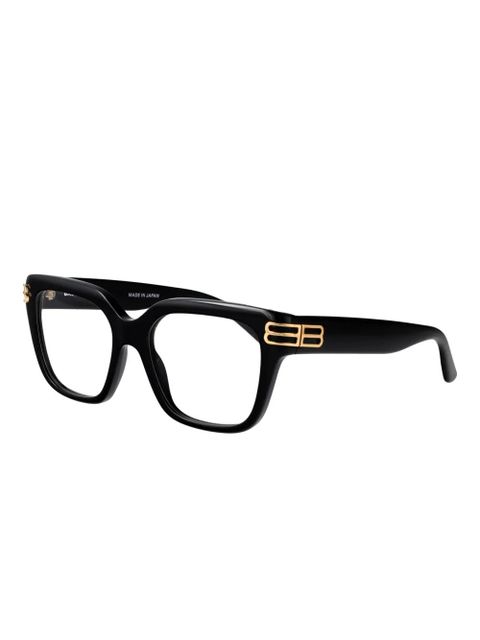 Balenciaga Eyewear logo rectangle-frame glasses - Black