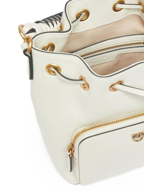 PINKO braided-handle bucket bag - White