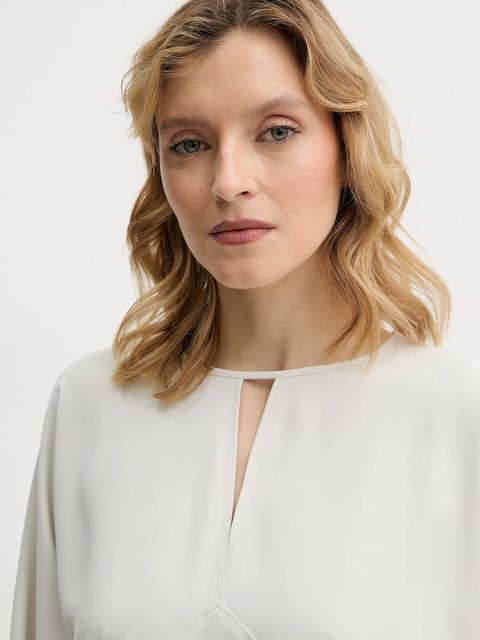 Calvin Klein bluzka damska kolor beżowy gładka LV044D176G