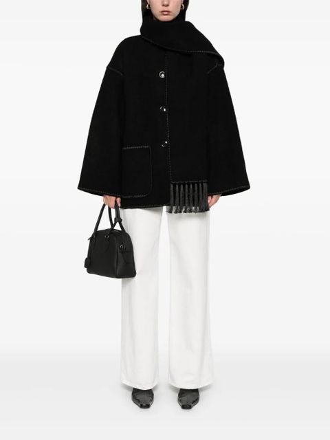 TOTEME scarf-detail coat - Black - zdjęcie produktu nr 2