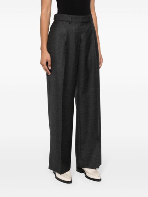 The Row Roan high-waist wide-leg trousers - Grey