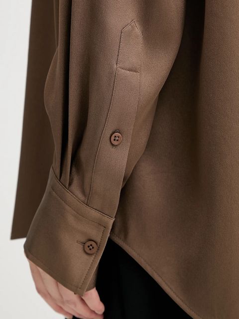 Filippa K koszula damska kolor brązowy relaxed z kołnierzykiem klasycznym 31633