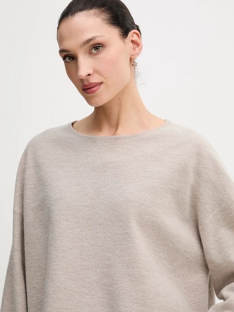 Marc O'Polo sweter z dodatkiem wełny damski kolor beżowy lekki 510609860487