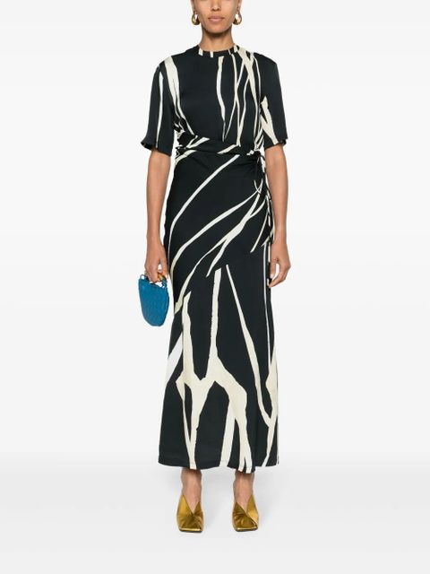 Nanushka striped crepe midi dress - Black - zdjęcie produktu nr 2