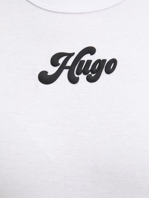 HUGO t-shirt bawełniany damski kolor biały 50539132