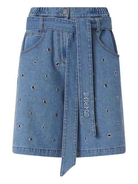 PINKO eyelet belted skirt - Blue - zdjęcie produktu nr 1