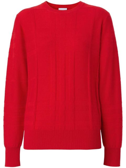 Burberry check knitted cashmere jumper - Red - zdjęcie produktu nr 1