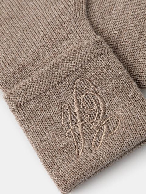 Emporio Armani rękawiczki wełniane damskie kolor beżowy EW003131 AF19993 - zdjęcie produktu nr 2