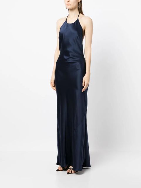 Reformation Jeany satin-finish silk dress - Blue