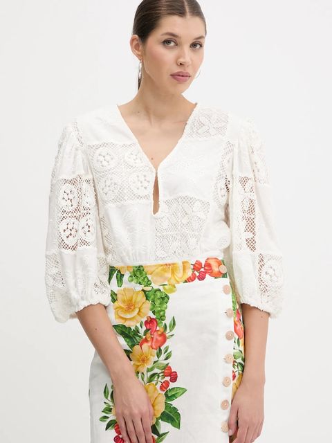 Farm Rio body damskie kolor biały gładka 335864 - zdjęcie produktu nr 1