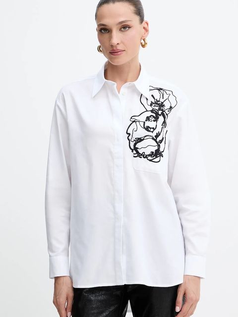 MAX&Co. koszula bawełniana damska kolor biały relaxed z kołnierzykiem klasycznym 2526116012200 - zdjęcie produktu nr 1