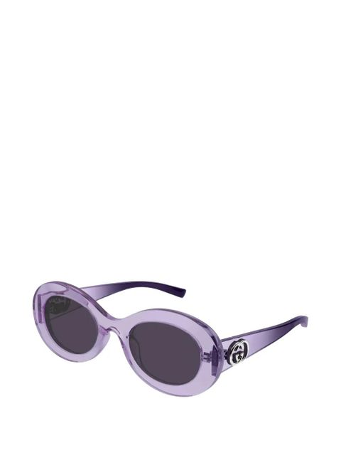 Gucci Eyewear Interlocking G oval-frame sunglasses - Purple - zdjęcie produktu nr 2
