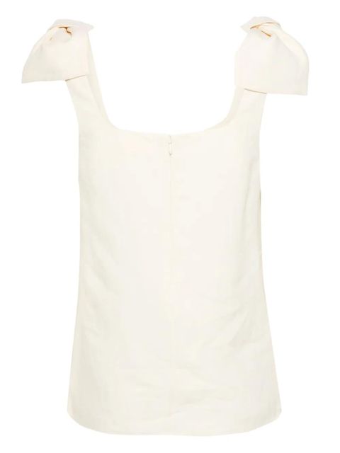 Chloé bow-detail linen tank top - Neutrals - zdjęcie produktu nr 2