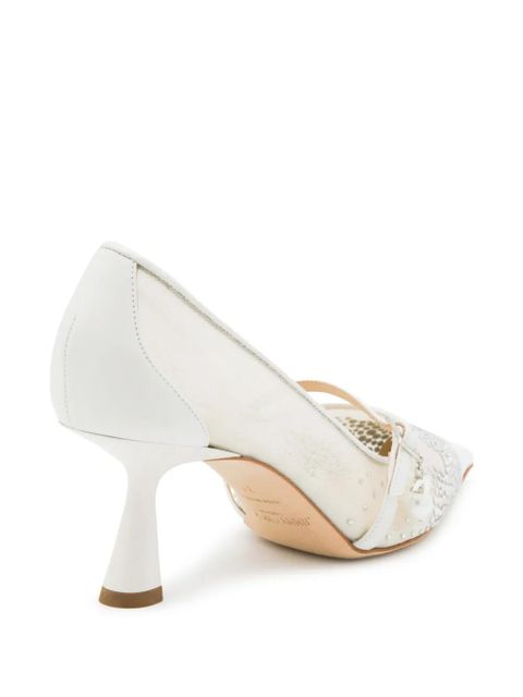 Jimmy Choo 65mm crystal-embellished mesh pumps - White