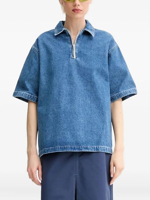 Sunnei half-zip denim top - Blue - zdjęcie produktu nr 1