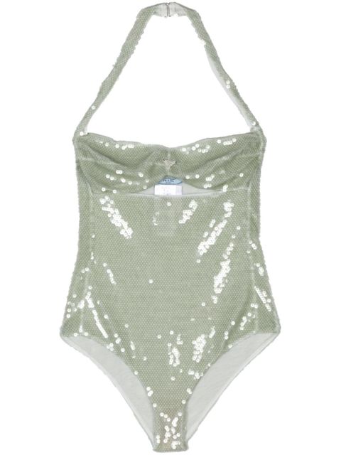 Prada sequined tulle bodysuit - Green - zdjęcie produktu nr 1