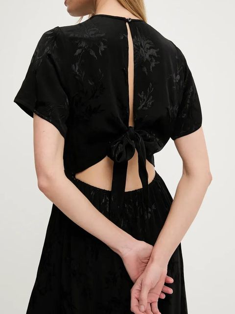 Answear.LAB sukienka kolor czarny maxi rozkloszowana