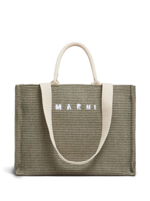 Marni large raffia tote bag - Green - zdjęcie produktu nr 1