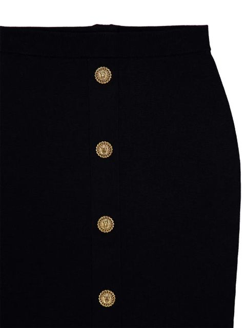Balmain button zip midi skirt - Black