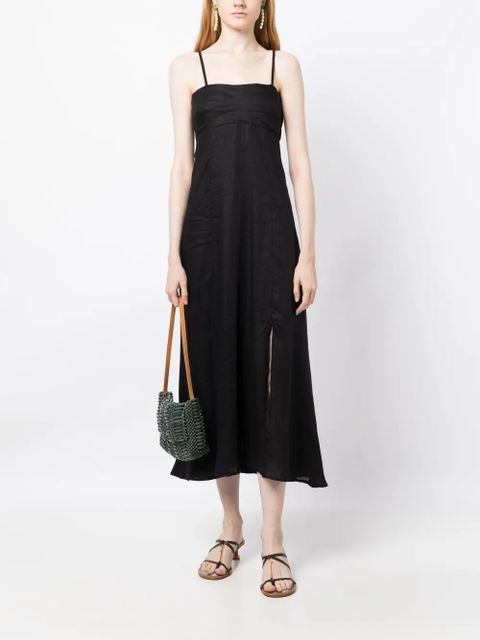 Faithfull the Brand square-neck linen midi dress - Black - zdjęcie produktu nr 2