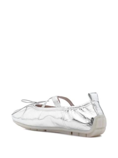 Simone Rocha cross-strap bow ballet flats - Silver