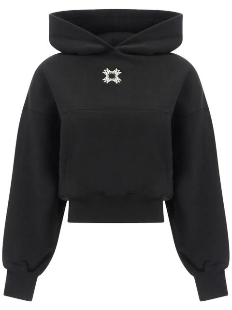 AMIRI logo-embroidered cropped hoodie - Black - zdjęcie produktu nr 1