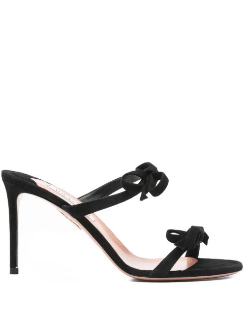 Aquazzura 100mm Soave bow-embellished stiletto sandals - Black - zdjęcie produktu nr 1