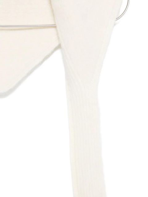 Jacquemus ribbed-knit collar scarf - White