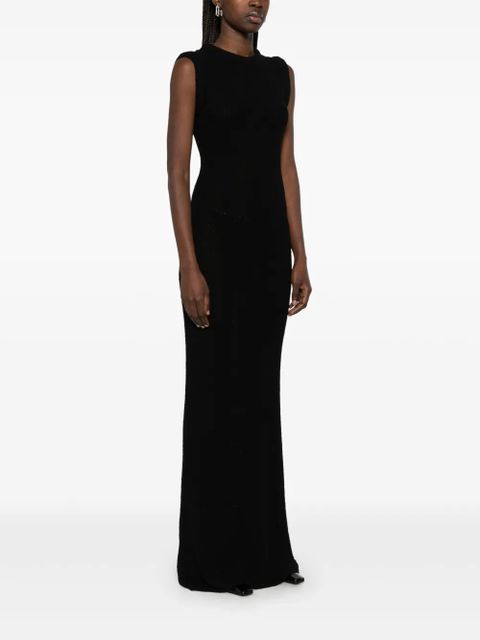 Aya Muse ribbed-knit maxi dress - Black