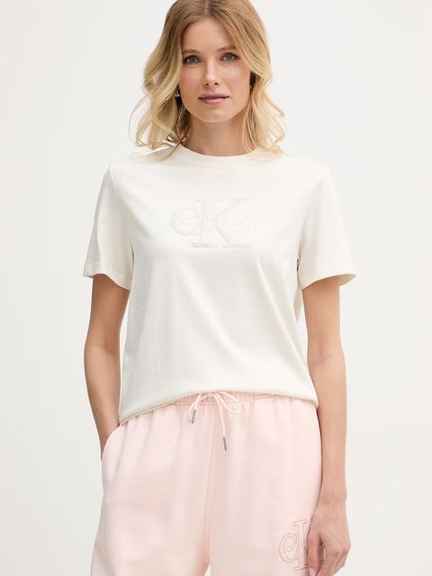 Calvin Klein Jeans T-shirt damski bawełniany - zdjęcie produktu nr 1