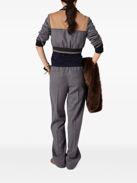 Miu Miu elasticated-waistband straight trousers - Grey