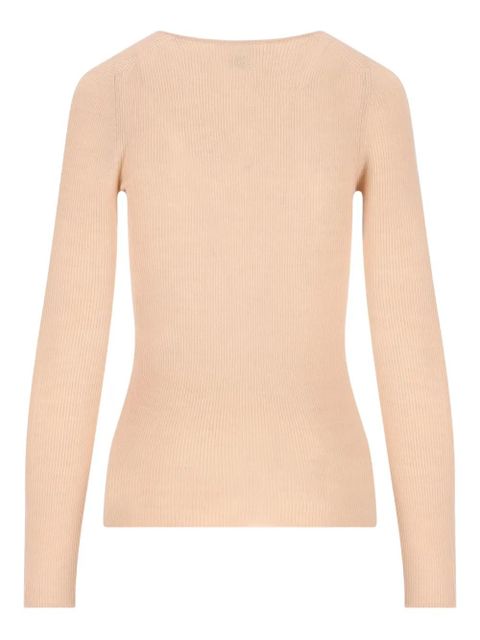 Chloé Henley ribbed button-front T-shirt - Pink