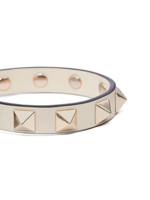 Valentino Garavani Rockstud leather bracelet - Neutrals