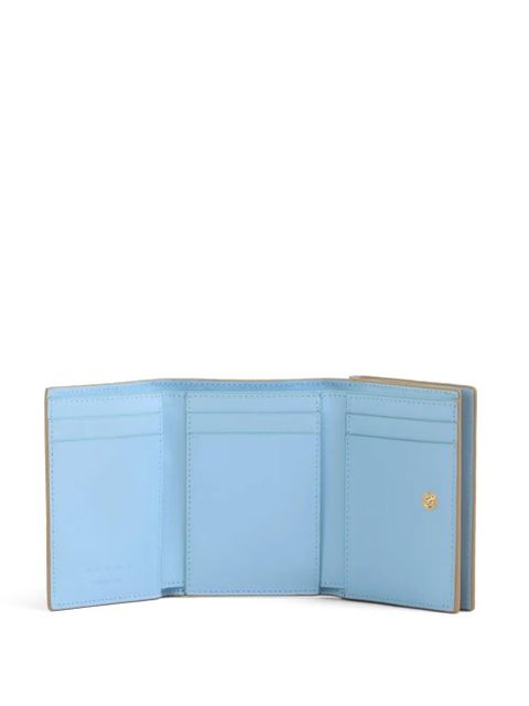Marni logo-embroidered leather wallet - Neutrals