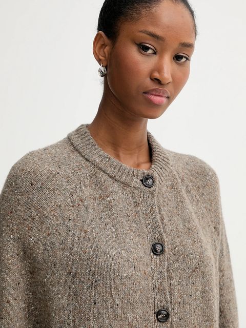 Marc O'Polo kardigan z dodatkiem wełny damski kolor beżowy lekki 510608461121 - zdjęcie produktu nr 2