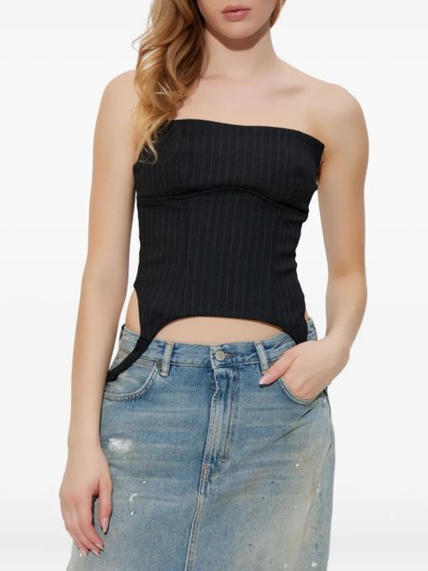 MISBHV pinstriped strapless top - Black