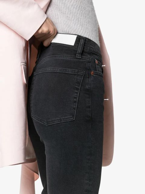 RE/DONE stovepipe raw hem jeans - Black