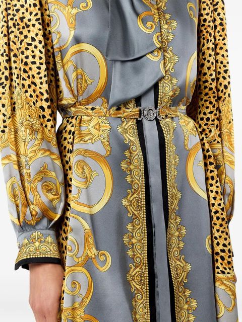 Versace silk animal-print dress - Grey