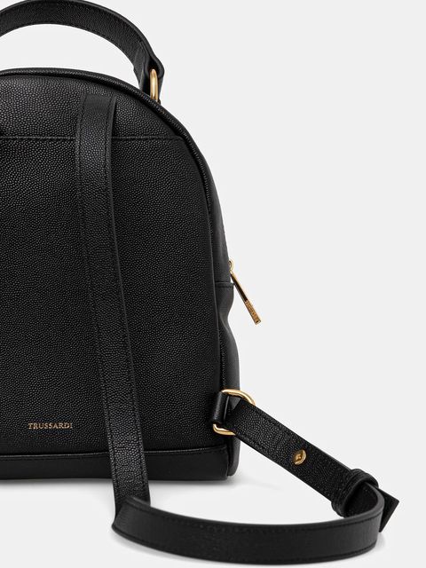 Trussardi plecak skórzany damski kolor czarny mały gładki Z607E106080N