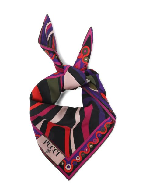 PUCCI abstract-print silk scarf - Red